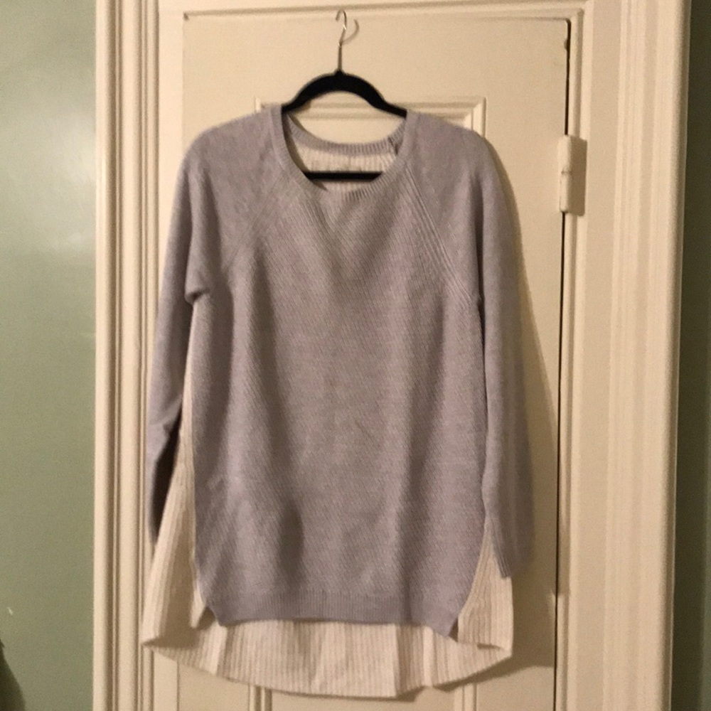 Long “baseball” style sweater